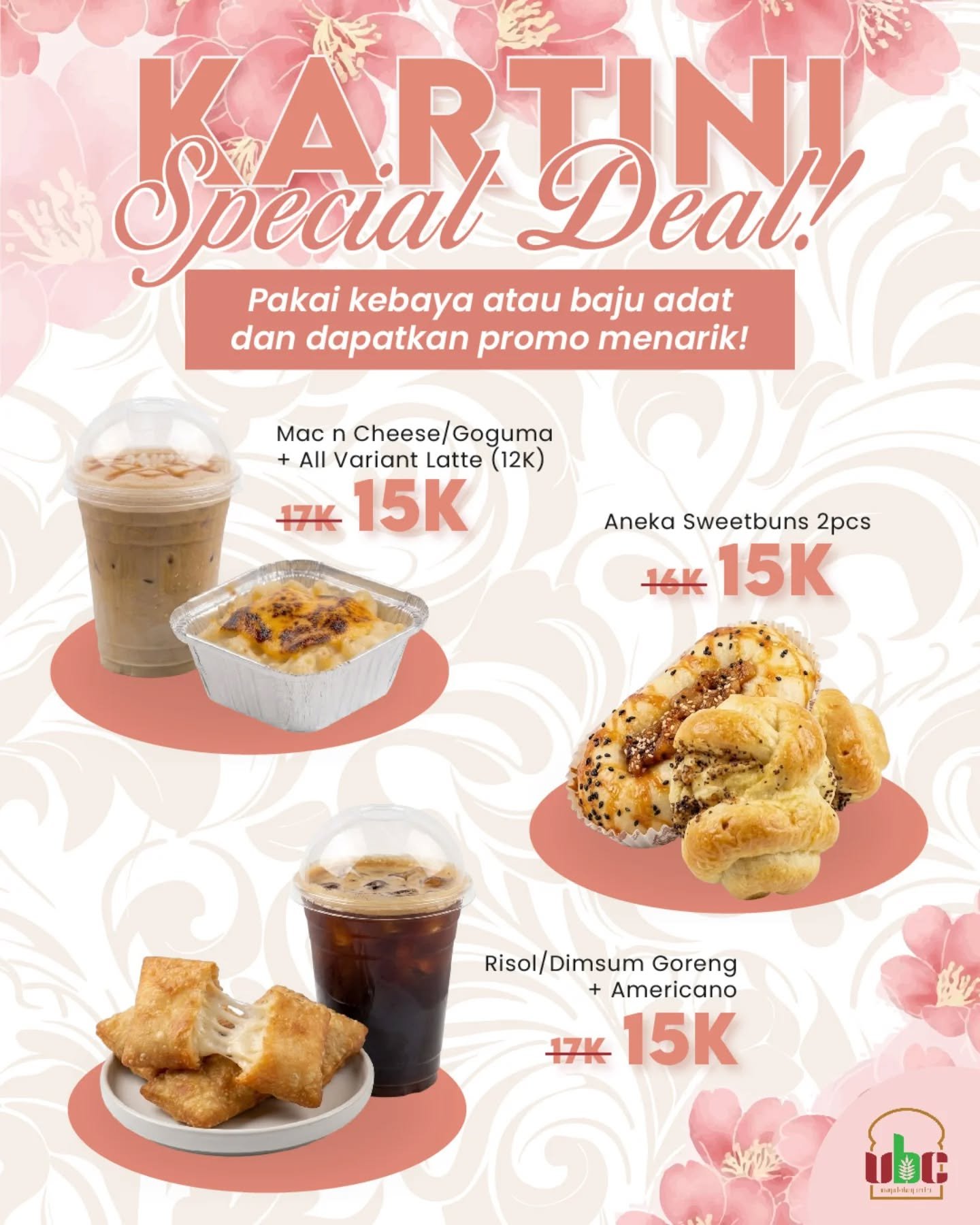 Kartini Special Deal 🌸
Bukan cuma untuk perempuan, tapi untuk semua yang ingin merayakan ✨
Pakai kebaya atau baju adatmu & nikmati promo spesial mulai 15K 🤍